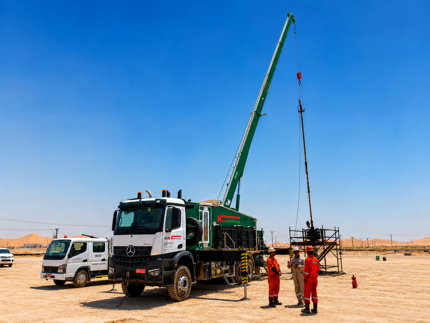 HADCO slickline unit rigging up on site